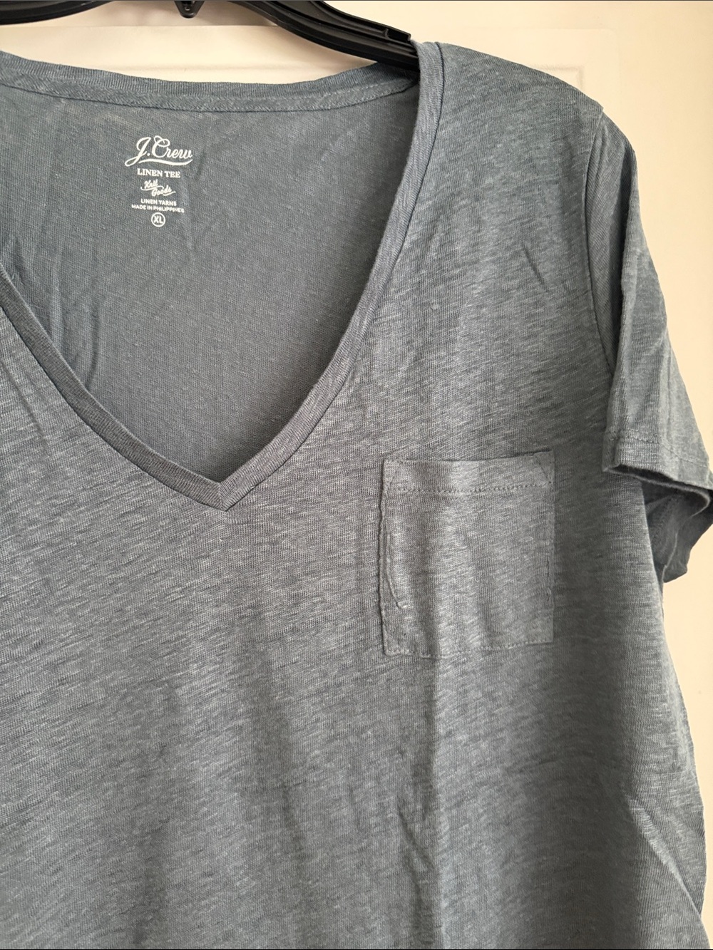 J. Crew Slate Blue V-Neck Pocket Tee - Picture 3 of 3